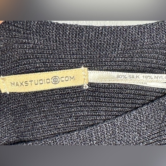 Max Studio Black Wide Sleeve Poncho Sweater - Size Small - Picture 3 of 4